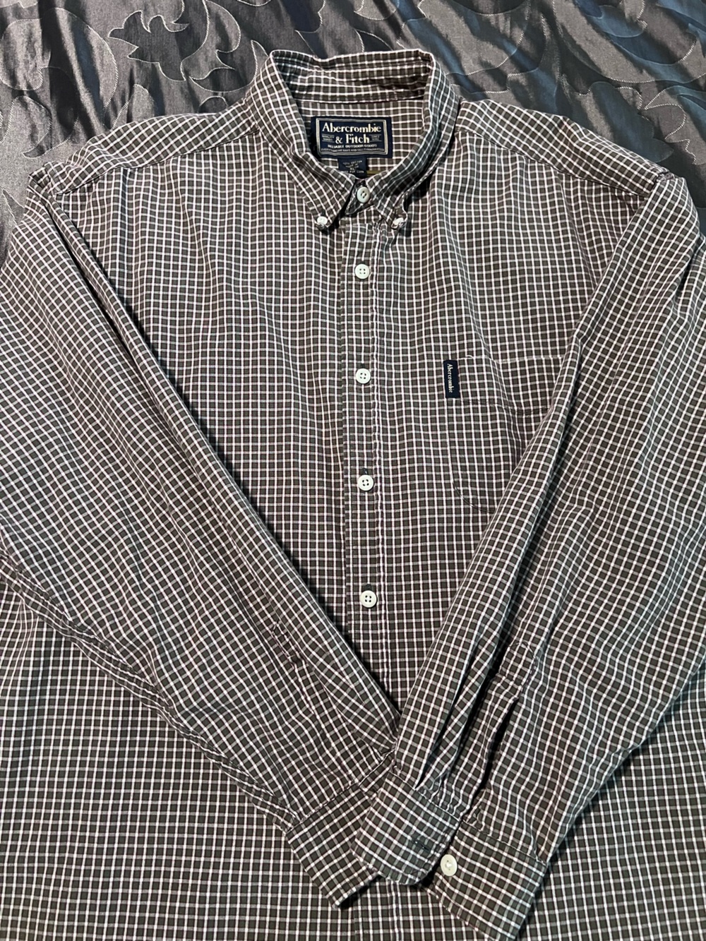 VTG 90s/2000s Abercrombie & Fitch Men's Green Burgundy Plaid Cotton Shirt XL